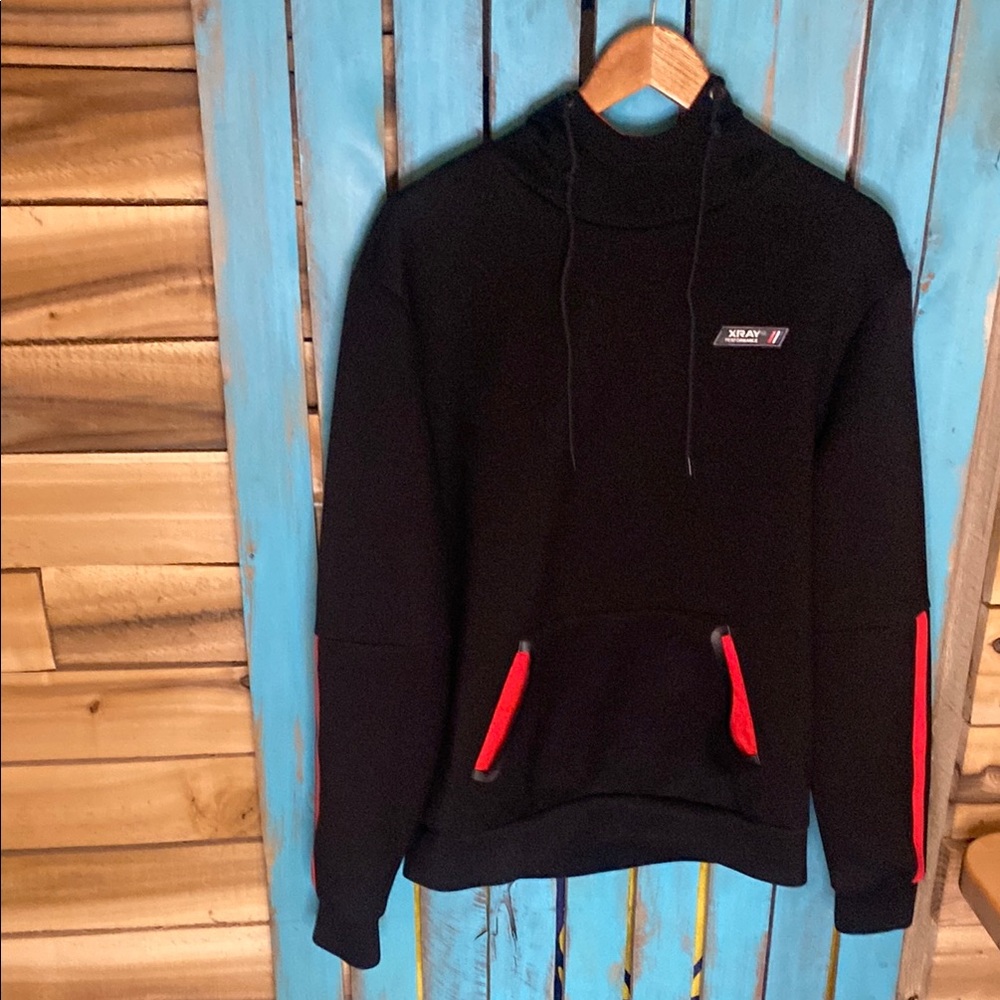 XRay Performance Black Hoodie with Red Accents size medium